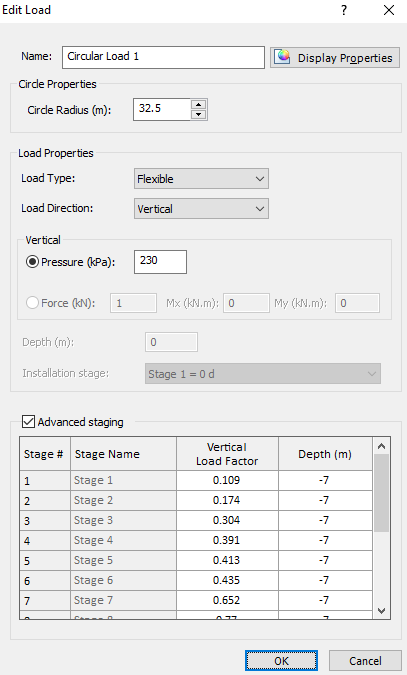 Edit Load dialog